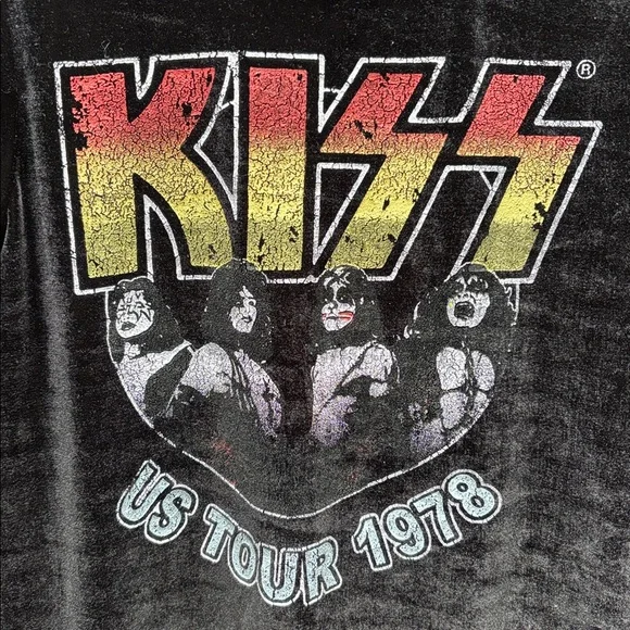 Vintage KISS Velour Women’s Top Sz Small - Picture 2 of 4